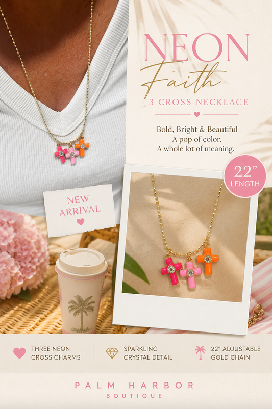 Triple Cross Necklace 22"