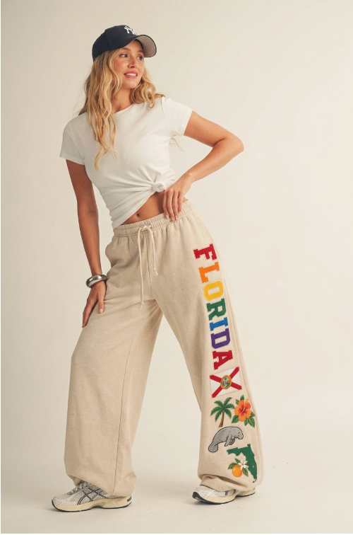 Florida State Patch Wide Leg Sweatpants PREORDER