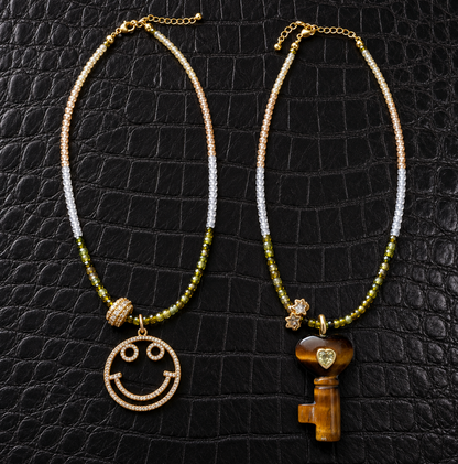 Polly Tigers Eye Key Necklace