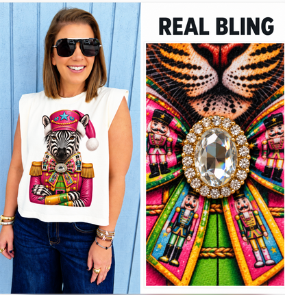 Christmas Zebra W "real" Bling- preoder