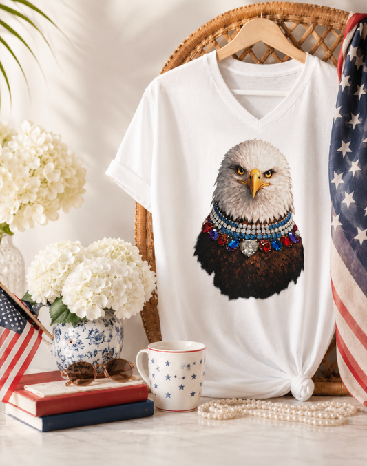 Patriotic REAL BLING Eagle Tee