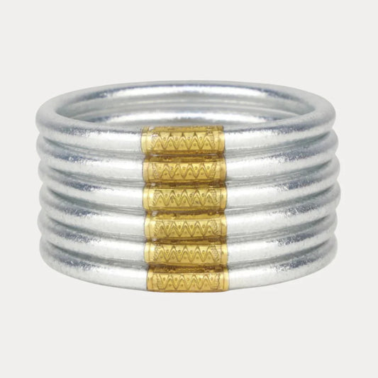 Silver All Weather Bangles Set of 6