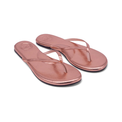 Solei Sea Flip Flops - Metallic Rose Gold