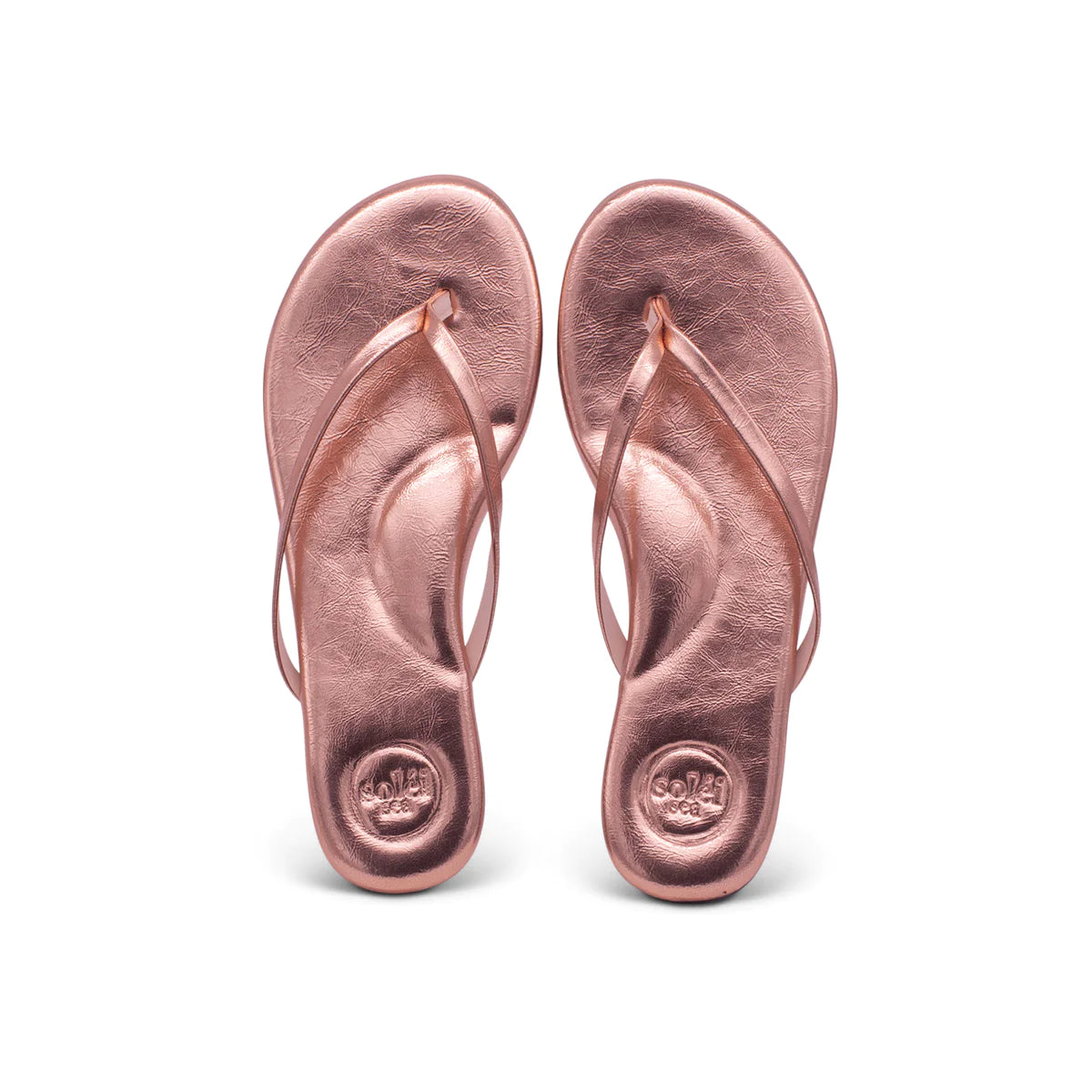 Solei Sea Flip Flops - Metallic Rose Gold