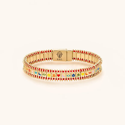 Divine Prism -  Red String Tennis Bracelet