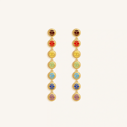 Celestial Chakra Evil Eye Multi-Stone Earrings
