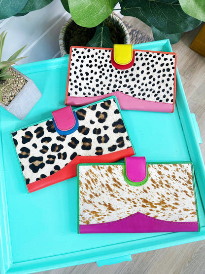 Colorful Leopard Print Wallet | Nash Leather Travel Wallet