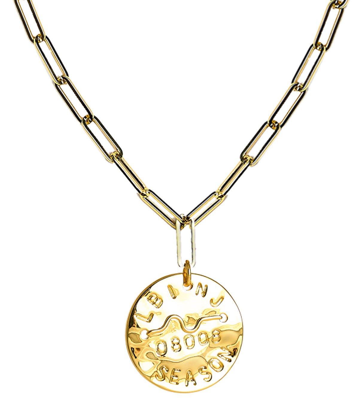 Beach Tag Charm Necklace – 18k Gold Plated