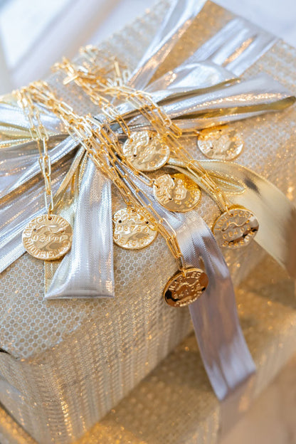 Beach Tag Charm Necklace – 18k Gold Plated