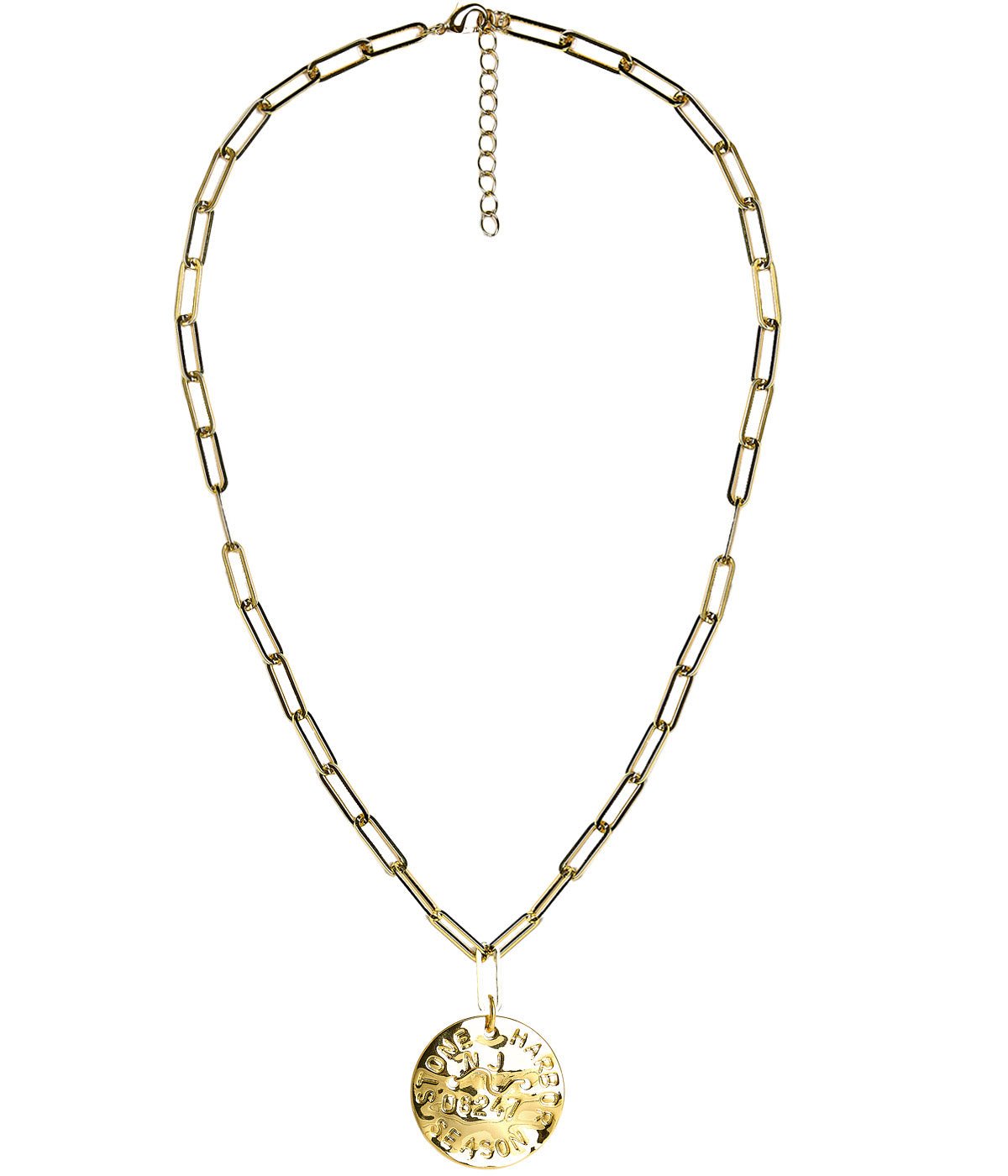 Beach Tag Charm Necklace – 18k Gold Plated