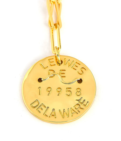Beach Tag Charm Necklace – 18k Gold Plated