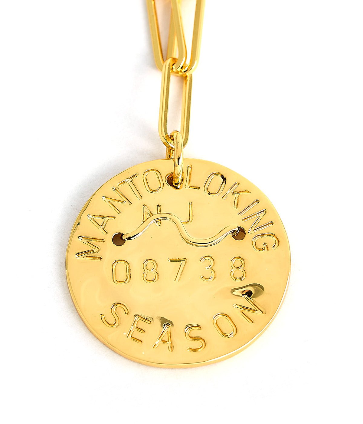 Beach Tag Charm Necklace – 18k Gold Plated