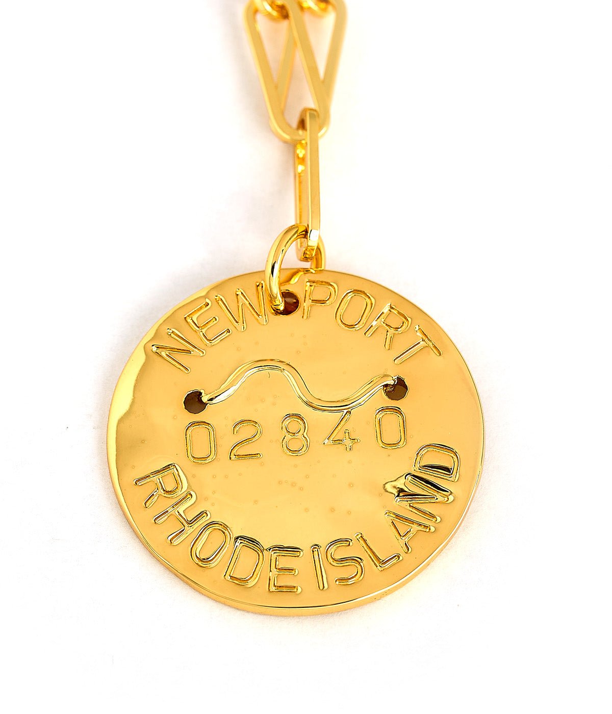 Beach Tag Charm Necklace – 18k Gold Plated