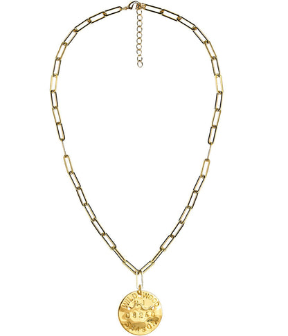 Beach Tag Charm Necklace – 18k Gold Plated
