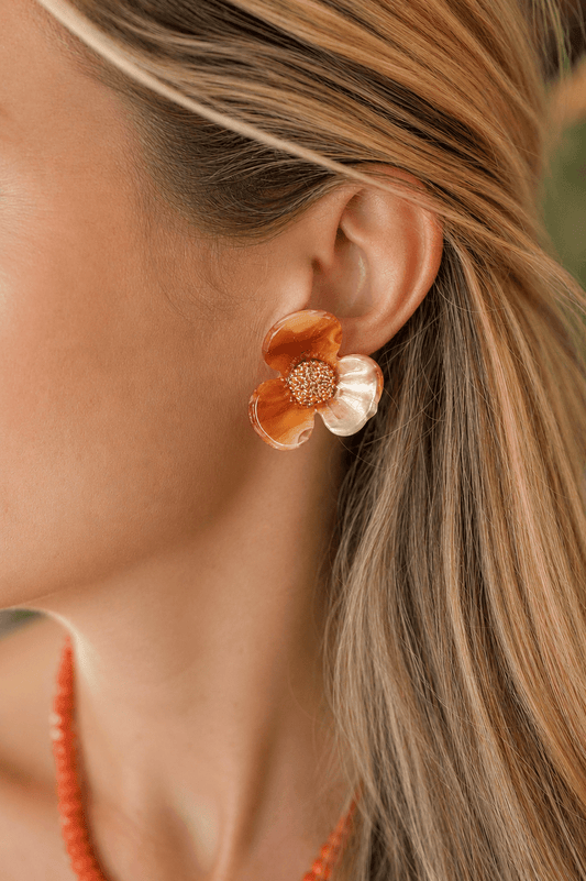 Bell Acrylic Flower Earring