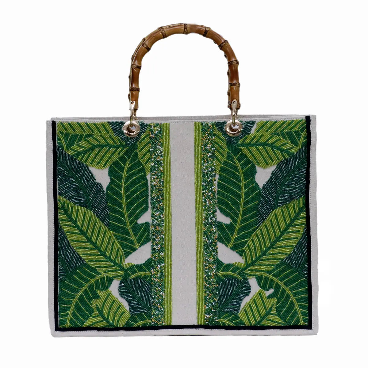 Custom Beaded Bamboo Bag- Add Initials #6