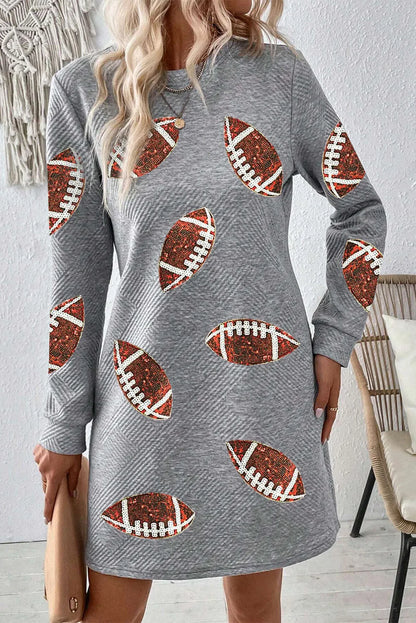 Sequin Football Long Sleeve Mini Dress PREORDER