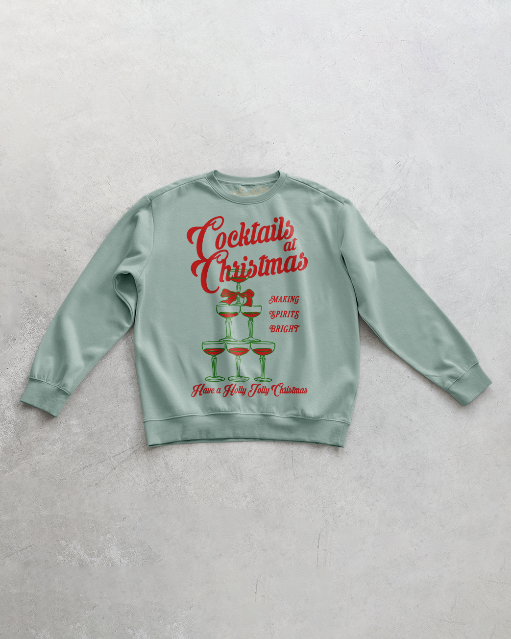 Underground Original Design: Cocktails at Christmas Oversized 90's Sweatshirt
