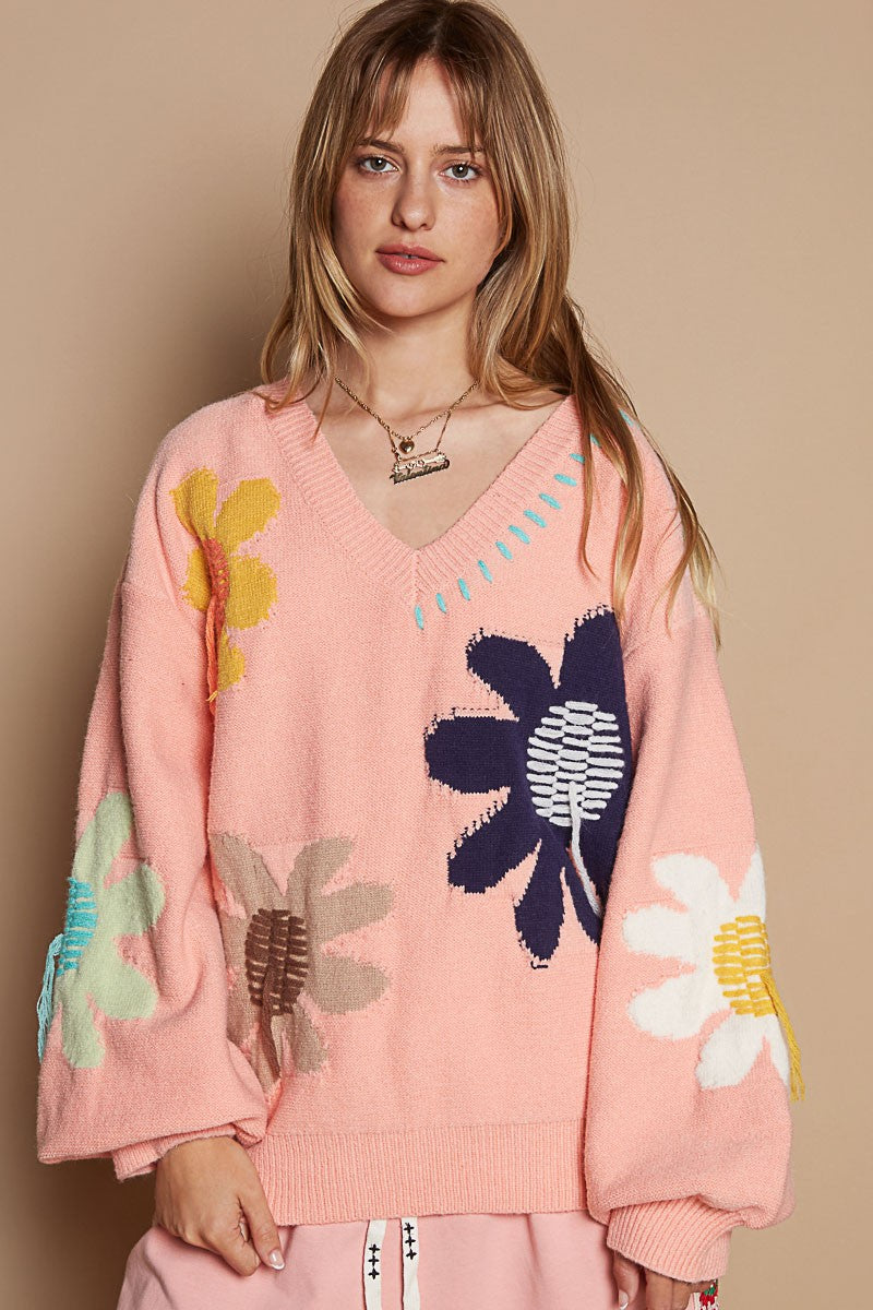 Franny Flower Fringe Sweater