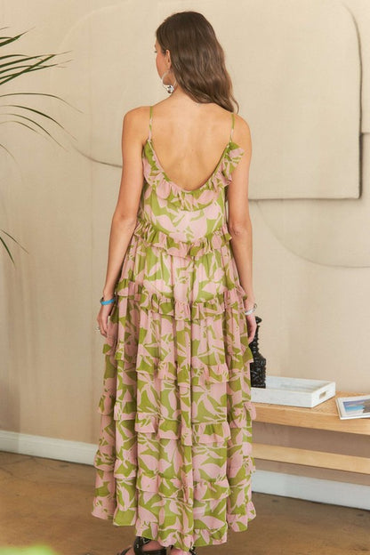 Ruffled Tiered Scoop Neck Cami Dress