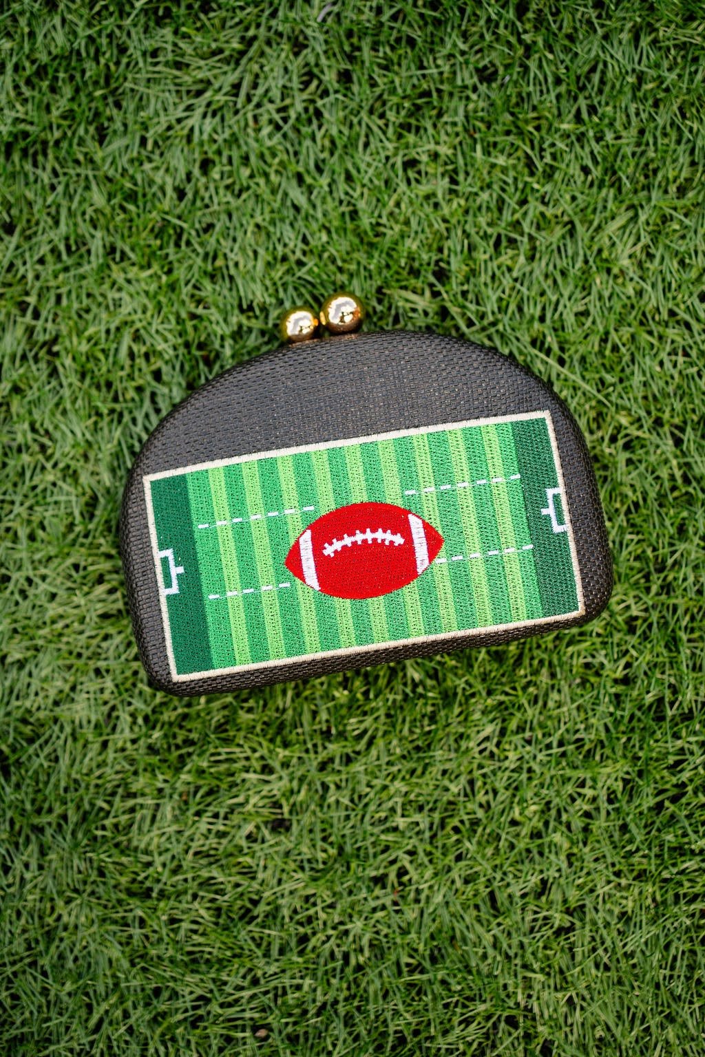 Football- Embroidered Clutch