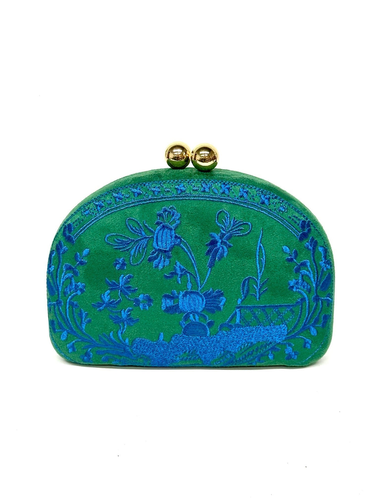 Garden Party- Green Combo- Embroidered Clutch