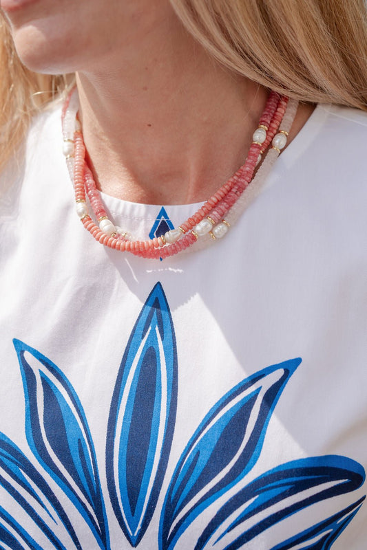 Jenny - Quartz Beaded Necklace with freshwater Pearl