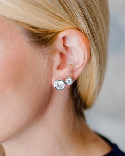 Large Bezel Stud - 18k Gold Plated
