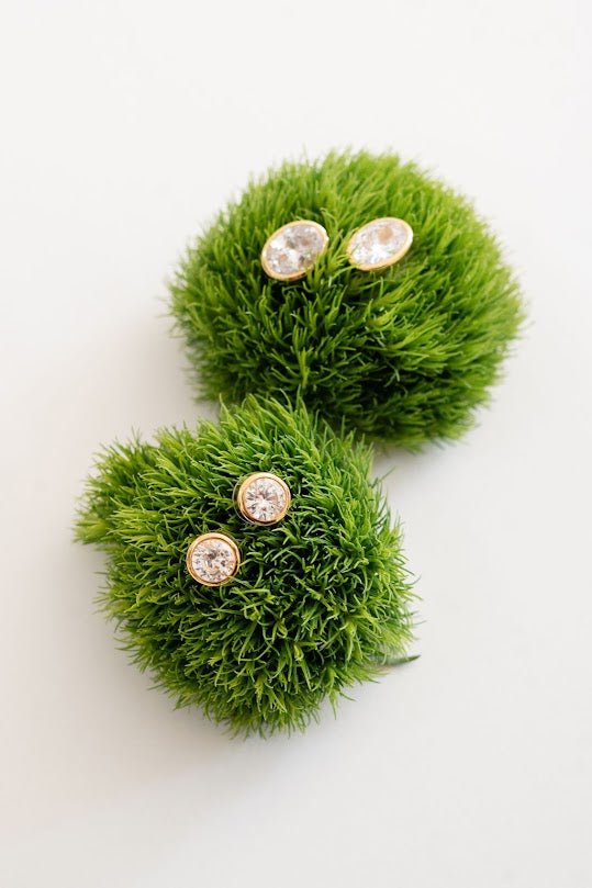 Large Bezel Stud - 18k Gold Plated