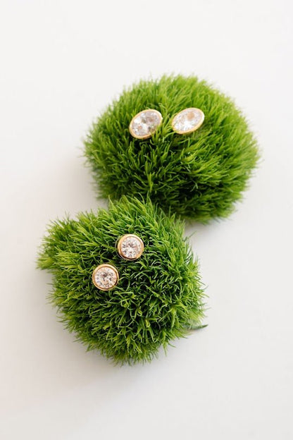 Large Bezel Stud - 18k Gold Plated