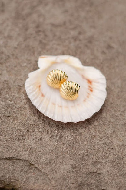 Large Meeghan - Gold Shell Stud - 18k Gold Plated - Meeghan Mullin x Lisi Lerch Collection