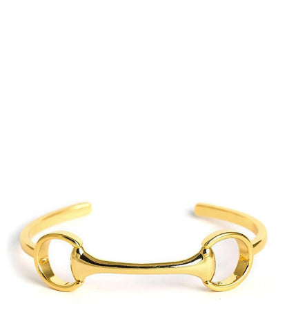 Gold Horse Bit Cuff - 18k Plated