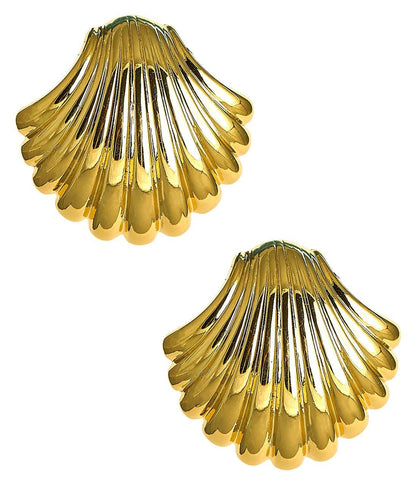 Large Meeghan - Gold Shell Stud - 18k Gold Plated - Meeghan Mullin x Lisi Lerch Collection