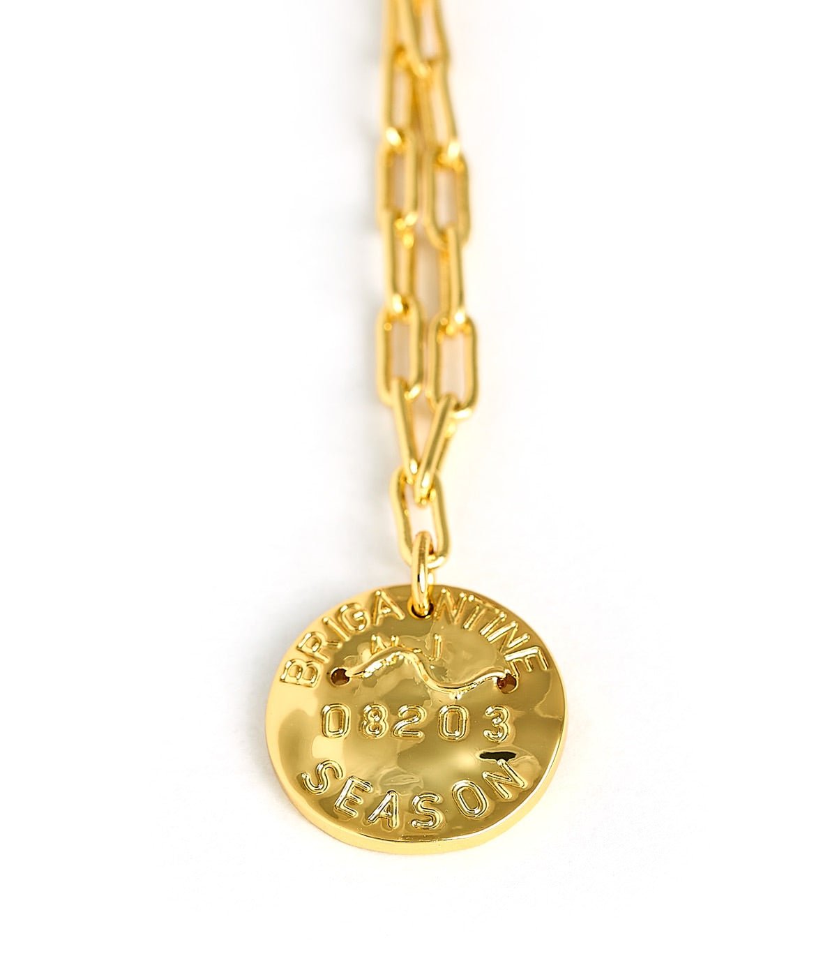 Mini Beach Tag Charm Necklace – 18k Gold Plated