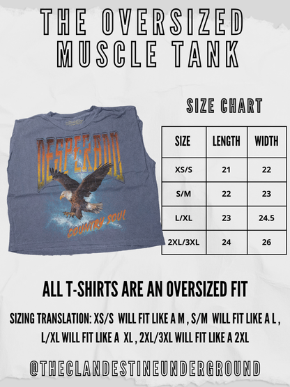 Underground Original Design: The World is Your Oyster Vintage Cropped Muscle Tank