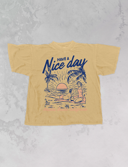 Underground Original Design: Have A Nice Day, Malibu Beach Oversized TShirt