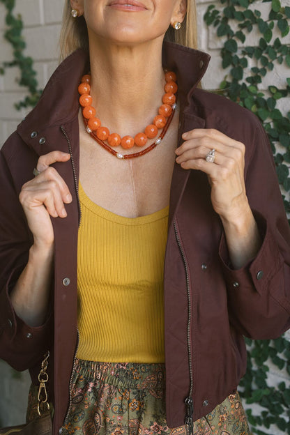 Jenny - Quartz Beaded Necklace with freshwater Pearl