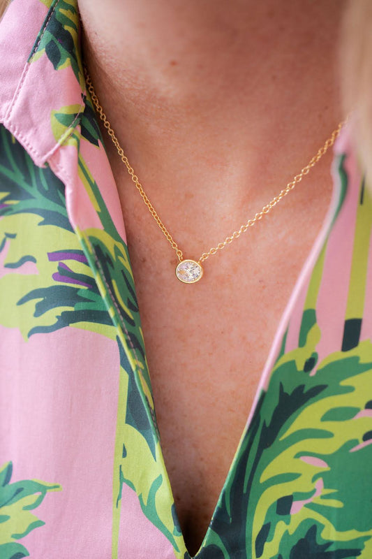 Small Oval Bezel Necklace