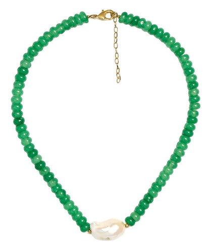 Susie- Quartz Beaded Necklace with freshwater Pearl