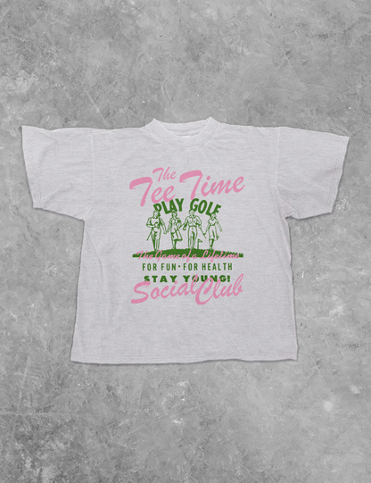 Underground Original Design: The Tee Time Social Club, Golf Boxy Cotton T-Shirt