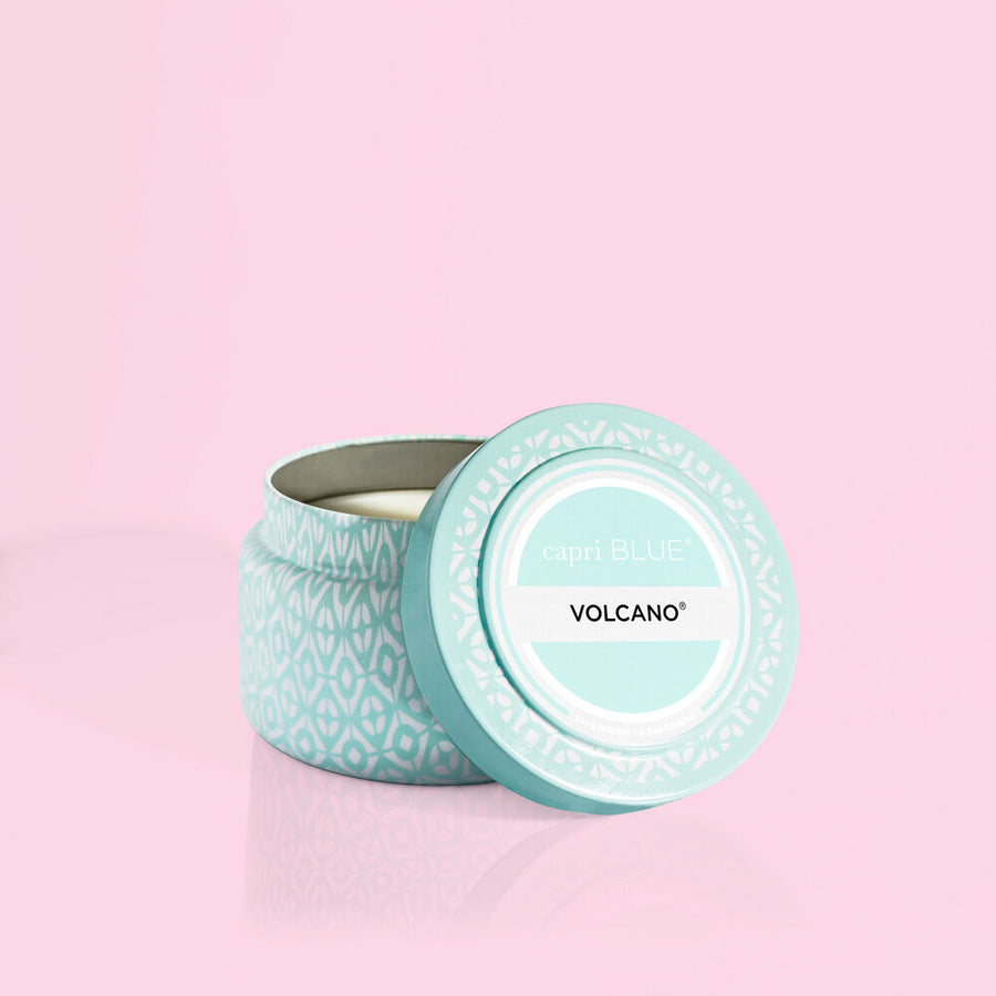 Volcano Aqua Printed Candle Tin 8 Oz