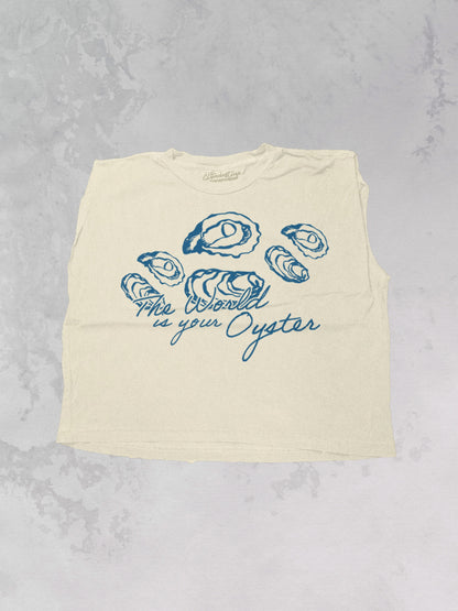 Underground Original Design: The World is Your Oyster Vintage Cropped Muscle Tank