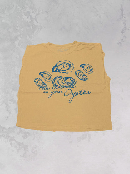 Underground Original Design: The World is Your Oyster Vintage Cropped Muscle Tank