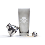 Skull & Bone Shaker with 20 White Skull Cocktail Picks