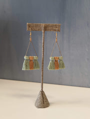 Triangle Crossover Macrame Earrings