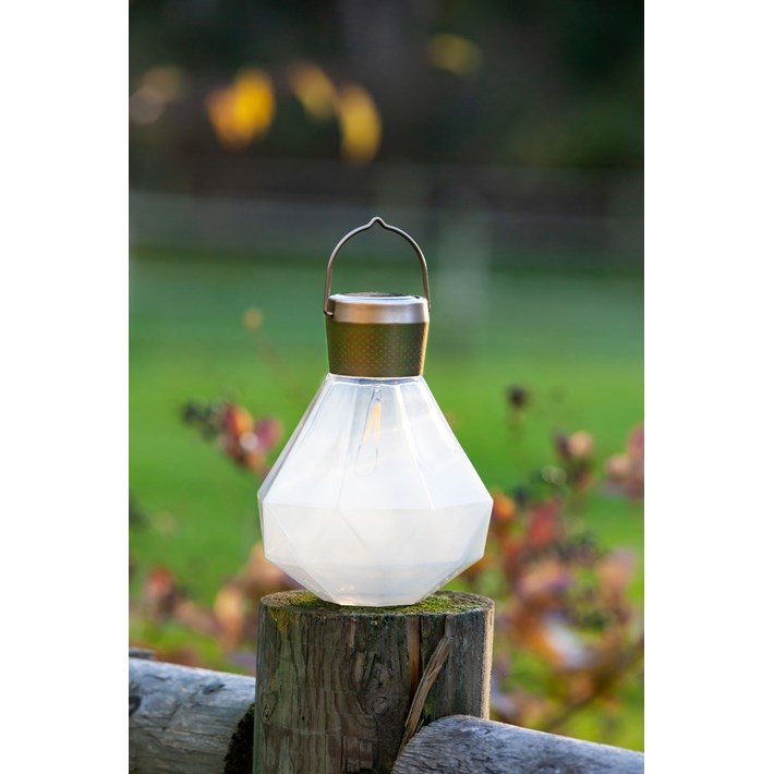 Solar Glass Gem Light - Milk