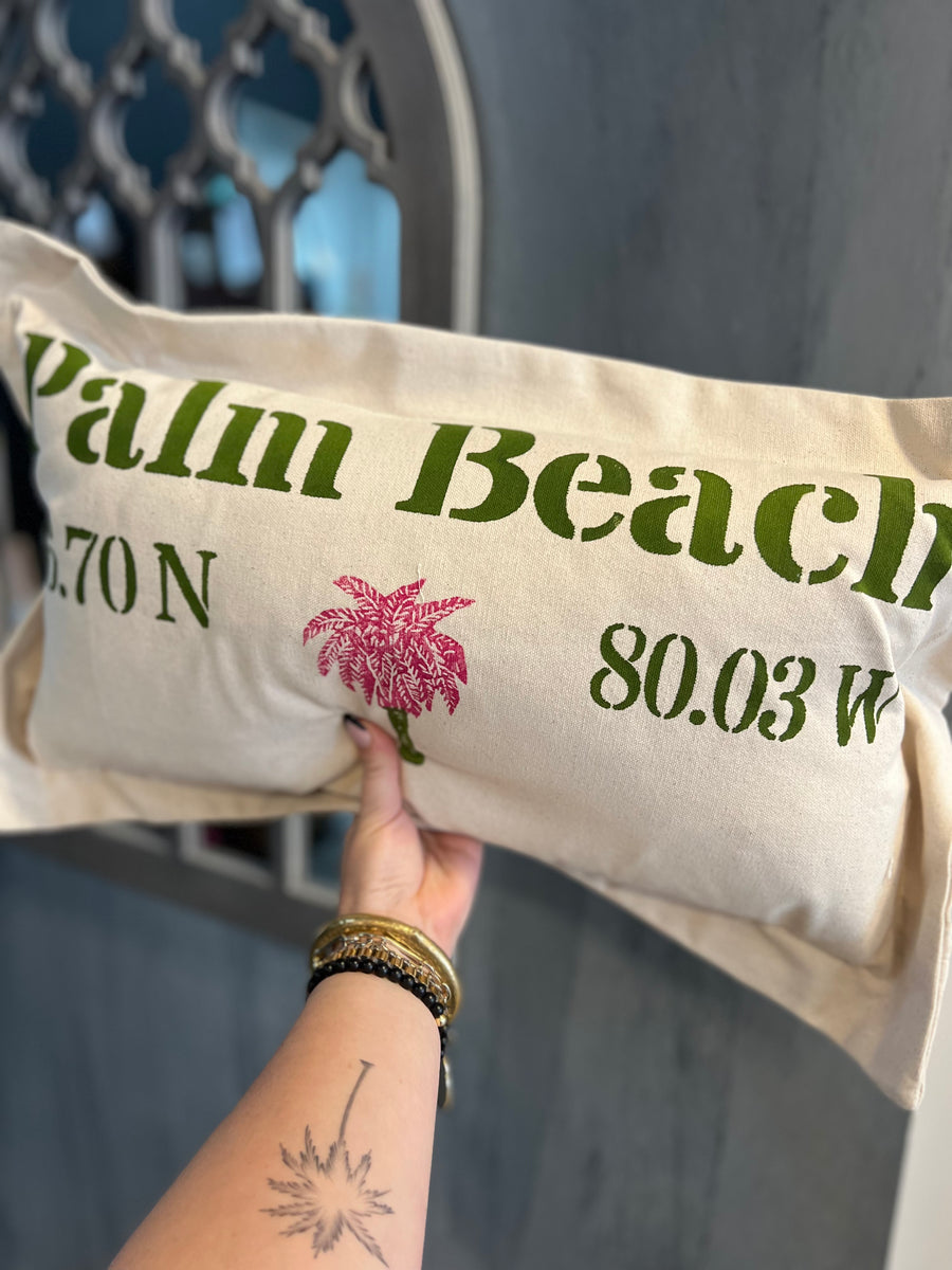 Palm tree palm beach pillow