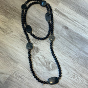 Navy and black beaded necklace