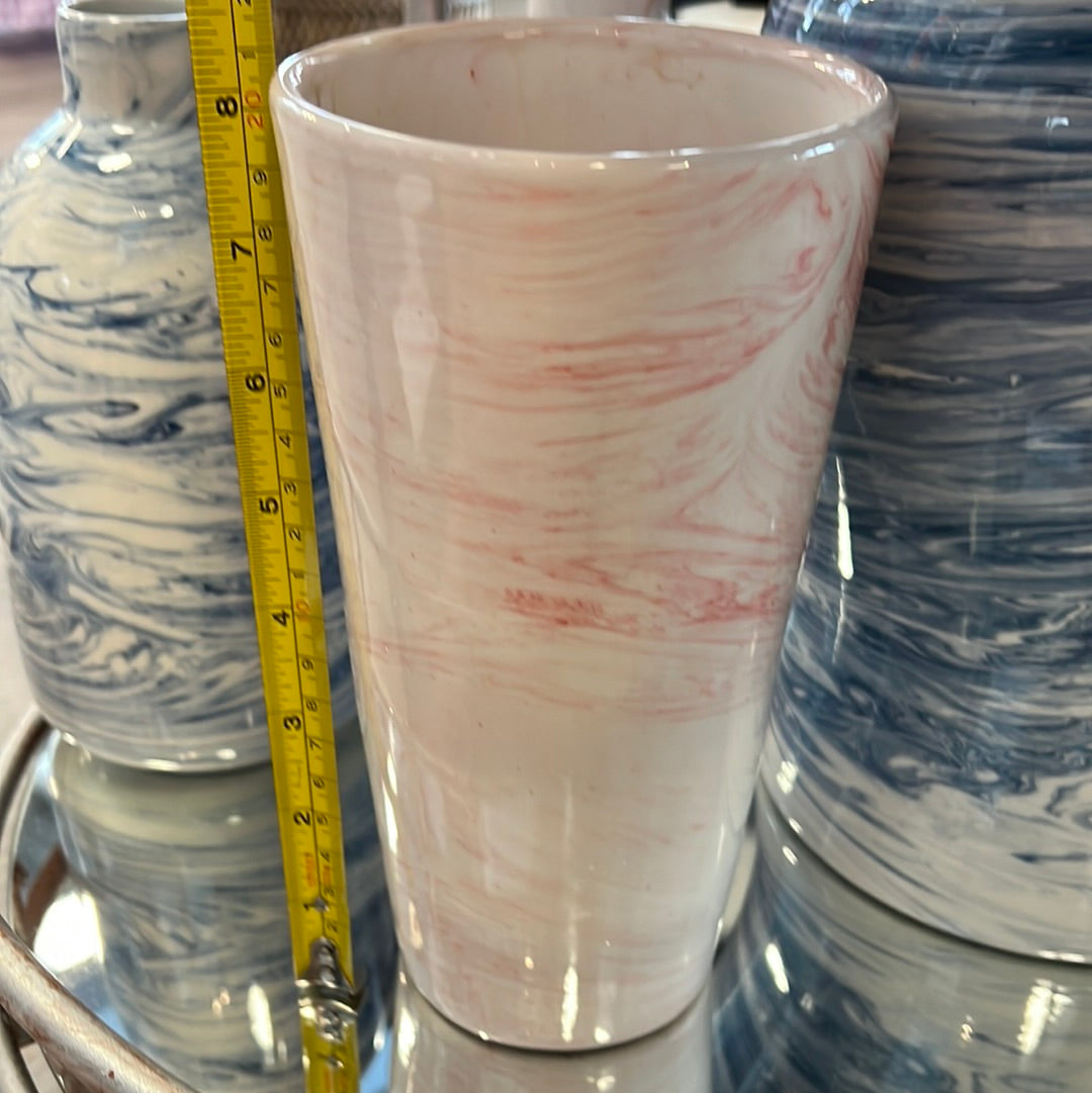 Pink swirl flower vase