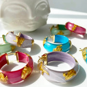 Mini colorful 24 karat gold leaf Huggies presell